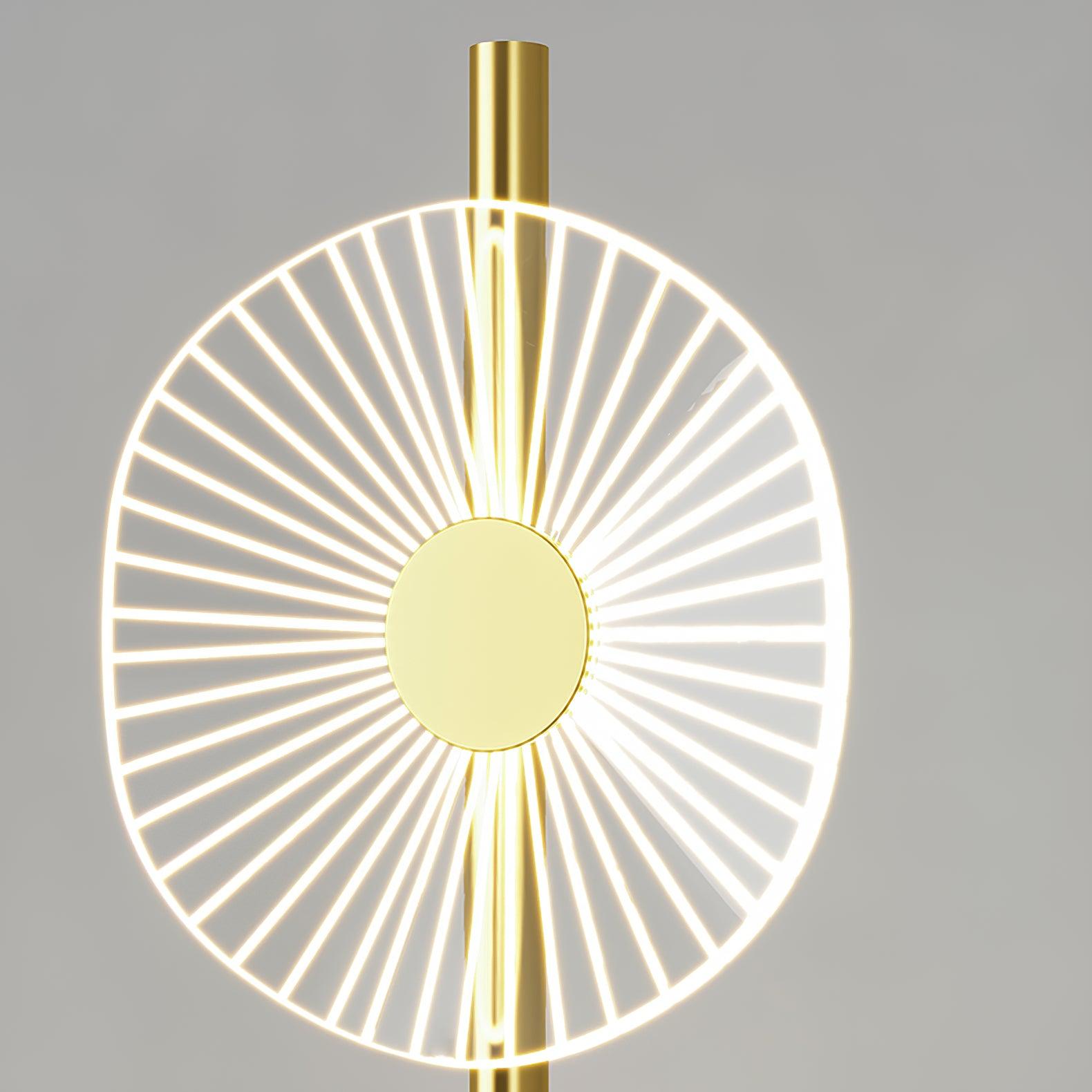 Floating Raindrop LED Floor Lamp Gold Finish and White Marble Pedestal