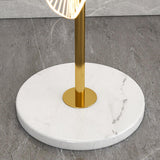 Floating Raindrop LED Floor Lamp Gold Finish and White Marble Pedestal