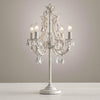 Antique White Floral Crystal Candle Table Lamp Elegant 4 Light Desk Lamp