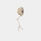 Botanical Print Cylinder Floor Lamp with Brass Tripod Base and Fabric Shade