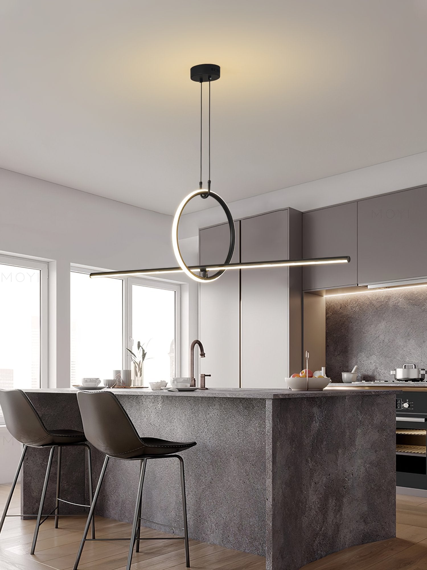 modern-geometric-linear-led-pendant-light-black-iron-kitchen-island-chandelier