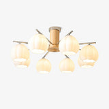 Modern Flower Buds Flush Mount Ceiling Light with Floral Glass Shades