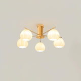 Modern Flower Buds Flush Mount Ceiling Light with Floral Glass Shades