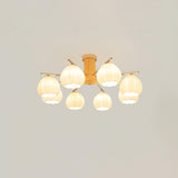 Modern Flower Buds Flush Mount Ceiling Light with Floral Glass Shades