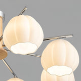 Modern Flower Buds Flush Mount Ceiling Light with Floral Glass Shades
