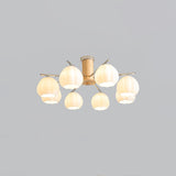 Modern Flower Buds Flush Mount Ceiling Light with Floral Glass Shades