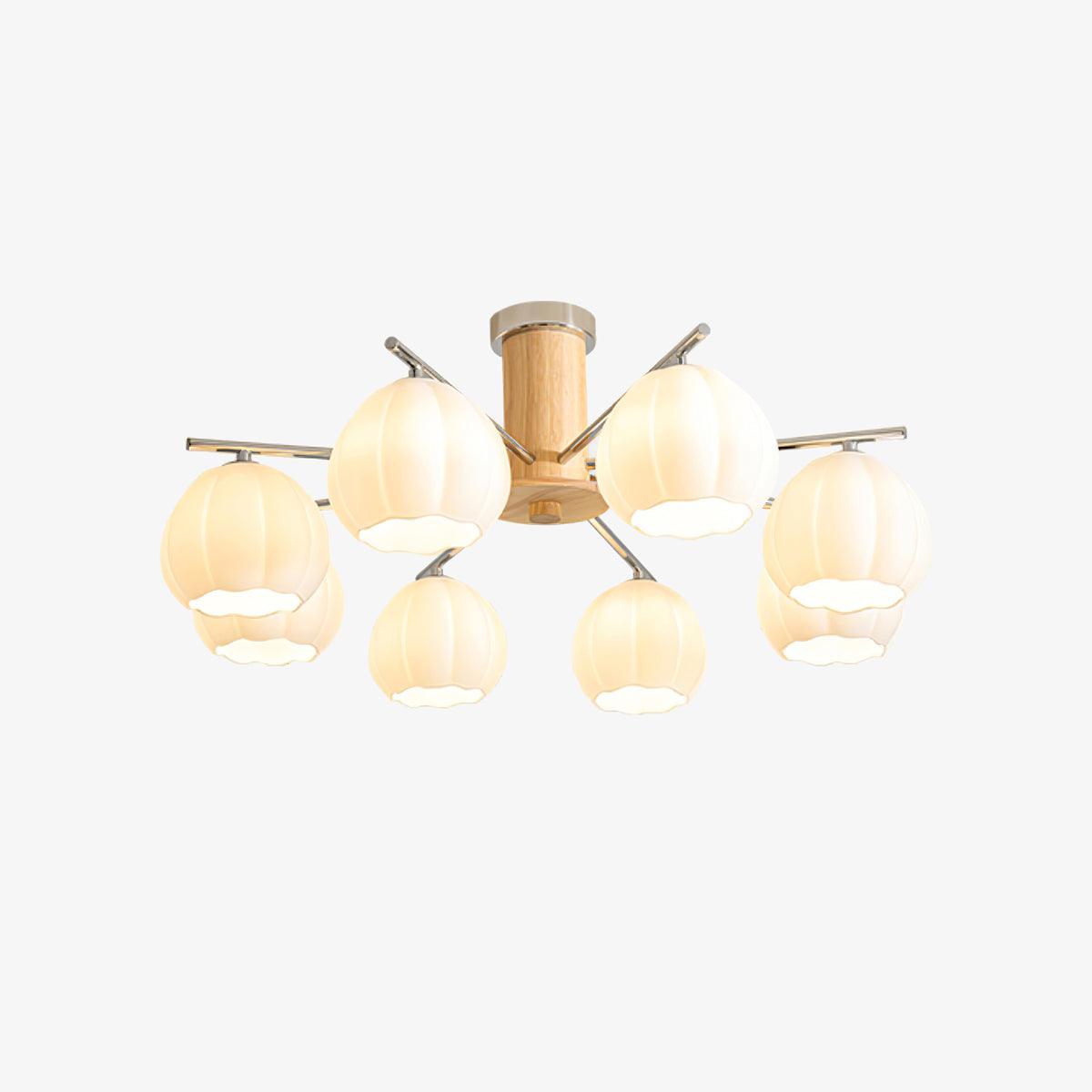 Modern Flower Buds Flush Mount Ceiling Light with Floral Glass Shades