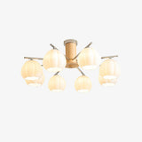 Modern Flower Buds Flush Mount Ceiling Light with Floral Glass Shades