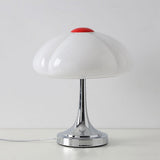 Modern Flower Petal Glass Table Lamp Contemporary Chrome Accent Light for Bedroom and Living Room