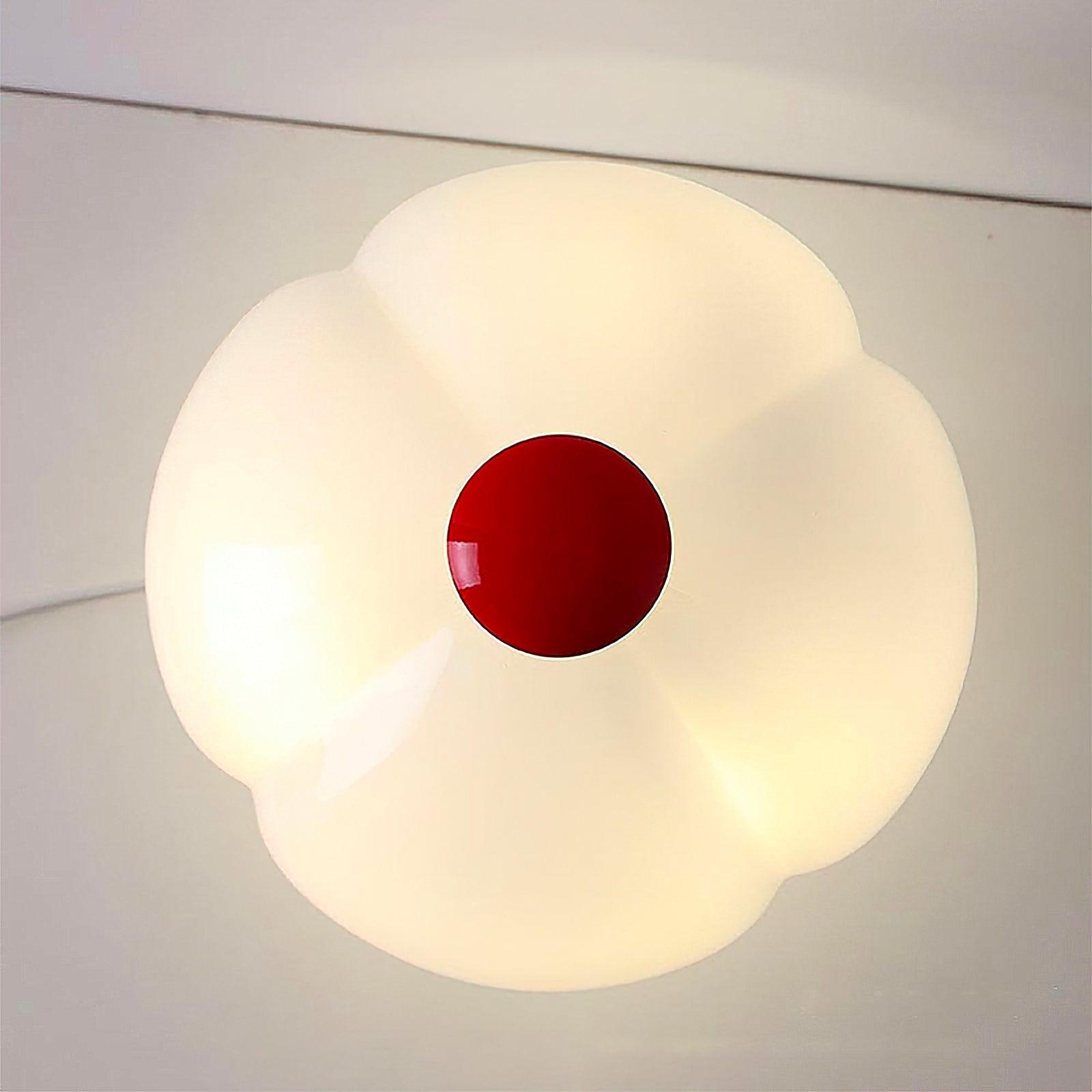 Modern Flower Petal Glass Table Lamp Contemporary Chrome Accent Light for Bedroom and Living Room