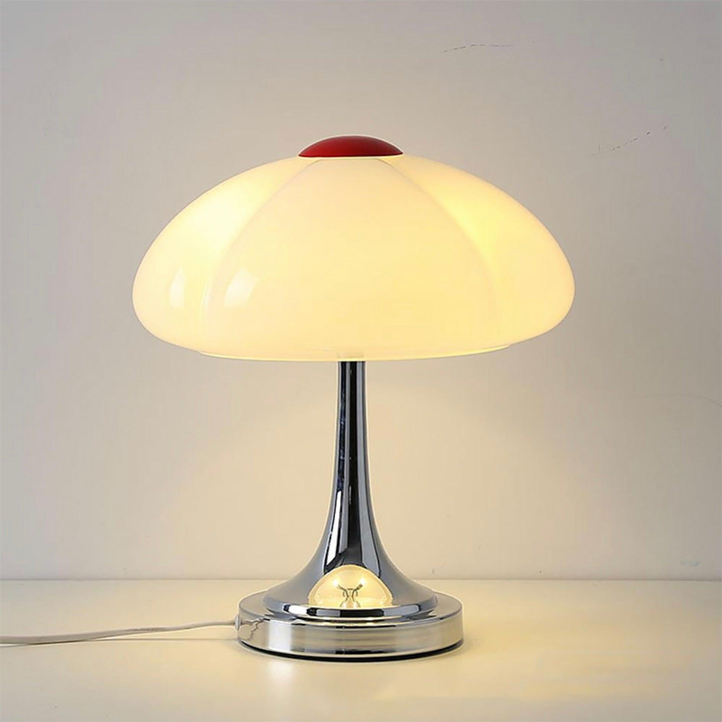 Modern Flower Petal Glass Table Lamp Contemporary Chrome Accent Light for Bedroom and Living Room