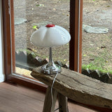 Modern Flower Petal Glass Table Lamp Contemporary Chrome Accent Light for Bedroom and Living Room