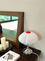 Modern Flower Petal Glass Table Lamp Contemporary Chrome Accent Light for Bedroom and Living Room