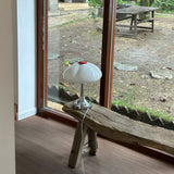 Modern Flower Petal Glass Table Lamp Contemporary Chrome Accent Light for Bedroom and Living Room
