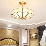 Modern Flower Shape Frosted Glass Flush Mount Light for Bedrooms and Hallways