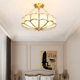 Modern Flower Shape Frosted Glass Flush Mount Light for Bedrooms and Hallways