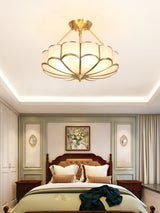Modern Flower Shape Frosted Glass Flush Mount Light for Bedrooms and Hallways
