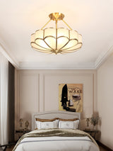 Modern Flower Shape Frosted Glass Flush Mount Light for Bedrooms and Hallways