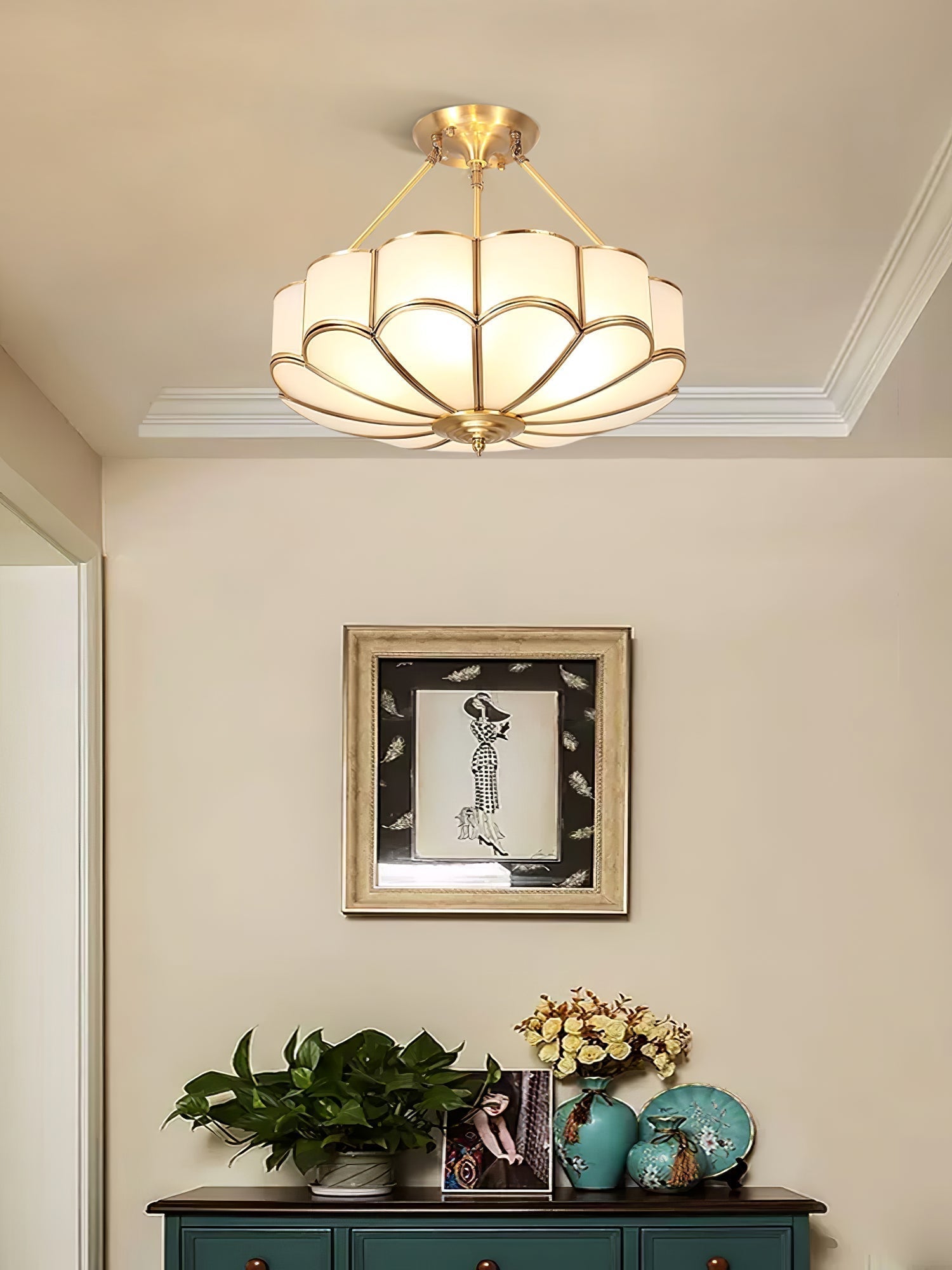 Modern Flower Shape Frosted Glass Flush Mount Light for Bedrooms and Hallways