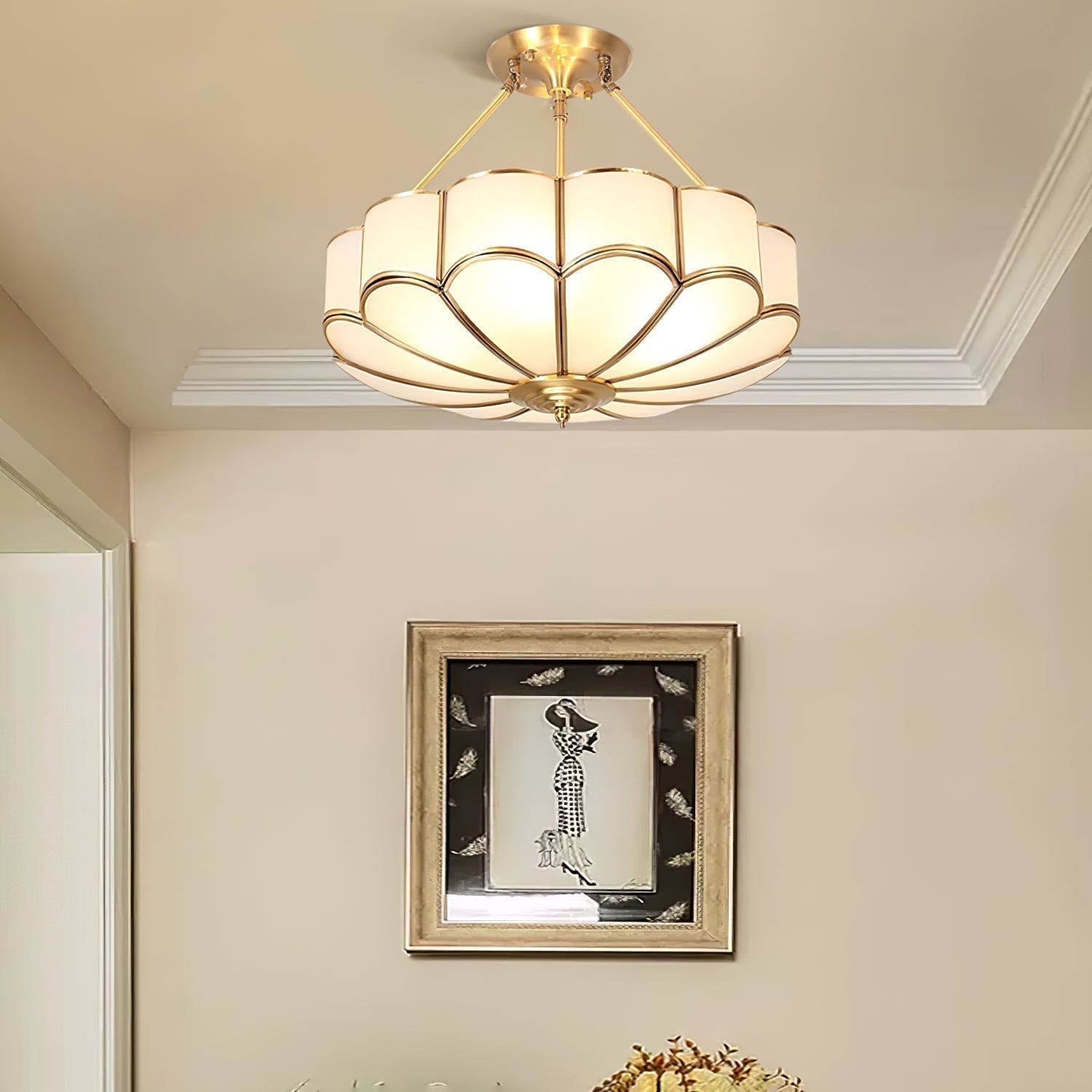 Modern Flower Shape Frosted Glass Flush Mount Light for Bedrooms and Hallways