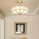 Modern Flower Shape Frosted Glass Flush Mount Light for Bedrooms and Hallways