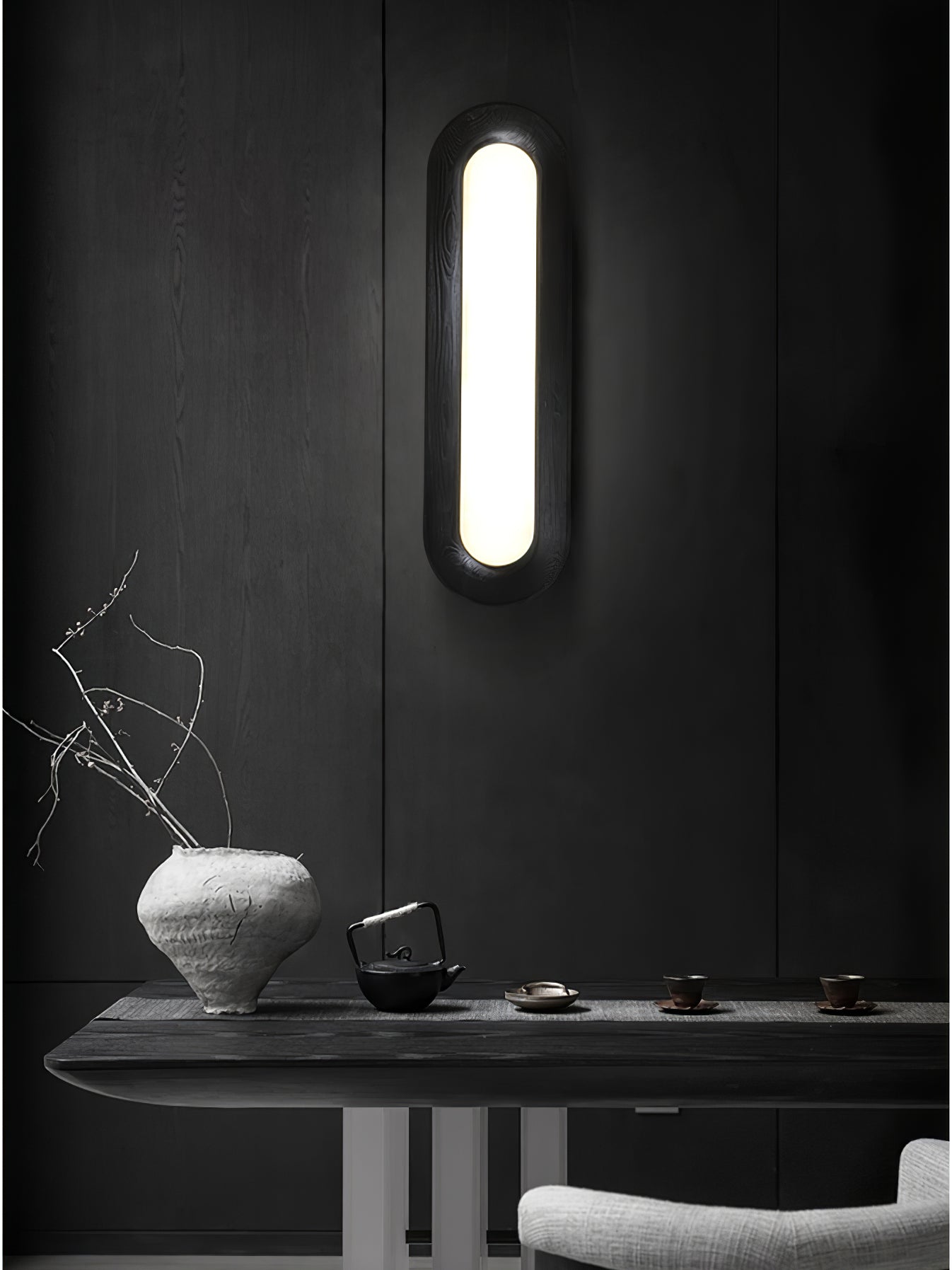 Modern Minimalist Organic Flowing Cloud LED Ceiling Light with Wood Frame and Acrylic Diffuser