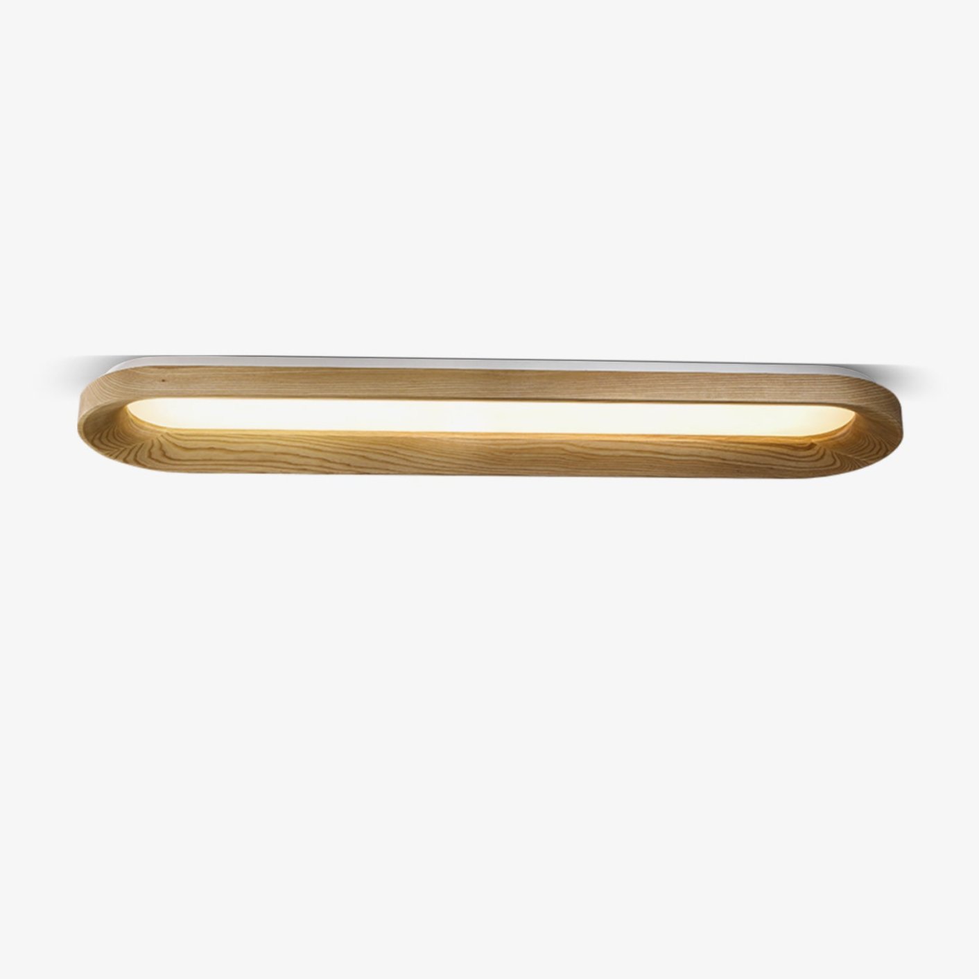 Modern Minimalist Organic Flowing Cloud LED Ceiling Light with Wood Frame and Acrylic Diffuser