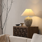 modern-bulbous-ceramic-table-lamp-with-pleated-fluted-texture-and-fabric-shade
