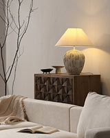 modern-bulbous-ceramic-table-lamp-with-pleated-fluted-texture-and-fabric-shade