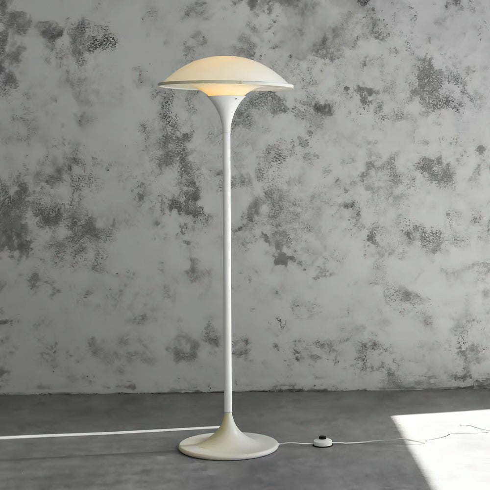 Fontana Modern Standing Lamp with Saucer Shade and Metal Pole for Ambient Lighting