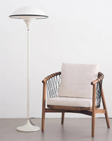 Fontana Modern Standing Lamp with Saucer Shade and Metal Pole for Ambient Lighting