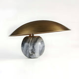 Formosa Modern Marble Sphere Table Lamp with Bronze Metal Tilt Shade for Bedroom and Living Room