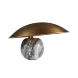 Formosa Modern Marble Sphere Table Lamp with Bronze Metal Tilt Shade for Bedroom and Living Room
