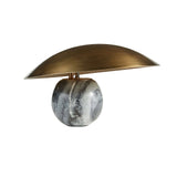 Formosa Modern Marble Sphere Table Lamp with Bronze Metal Tilt Shade for Bedroom and Living Room