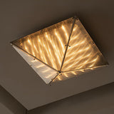 Fragment Textured Glass Ceiling Light Chrome Modern Gothic Architectural LED Lamp