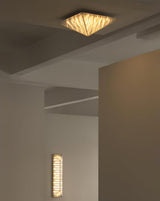 Fragment Textured Glass Ceiling Light Chrome Modern Gothic Architectural LED Lamp