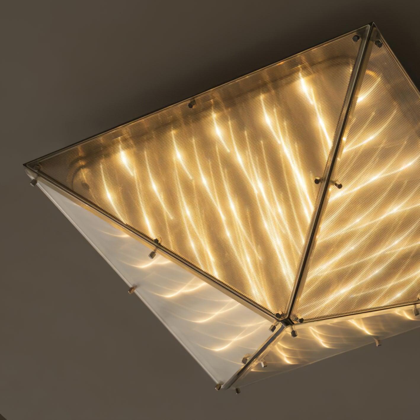 Fragment Textured Glass Ceiling Light Chrome Modern Gothic Architectural LED Lamp