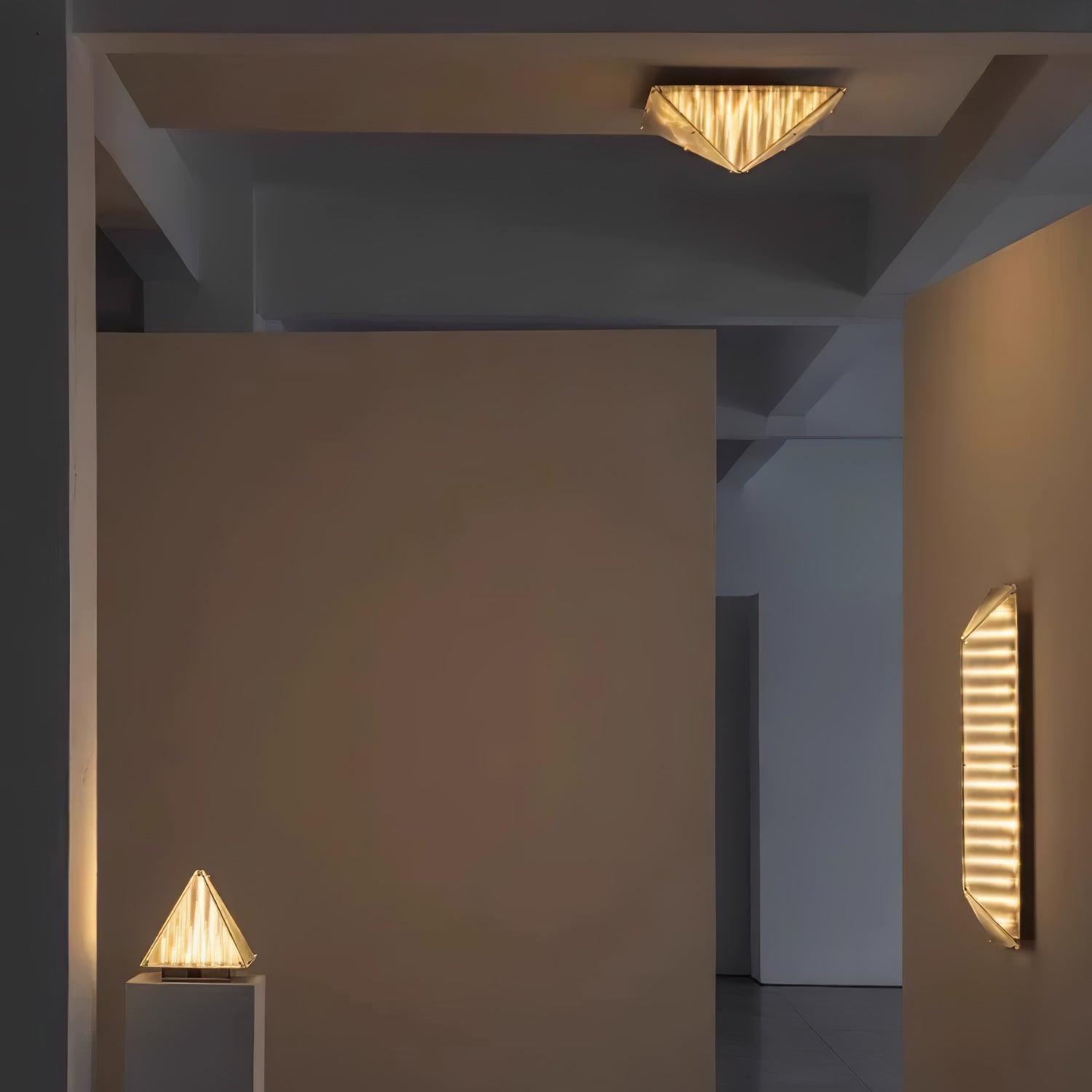 Fragment Textured Glass Ceiling Light Chrome Modern Gothic Architectural LED Lamp