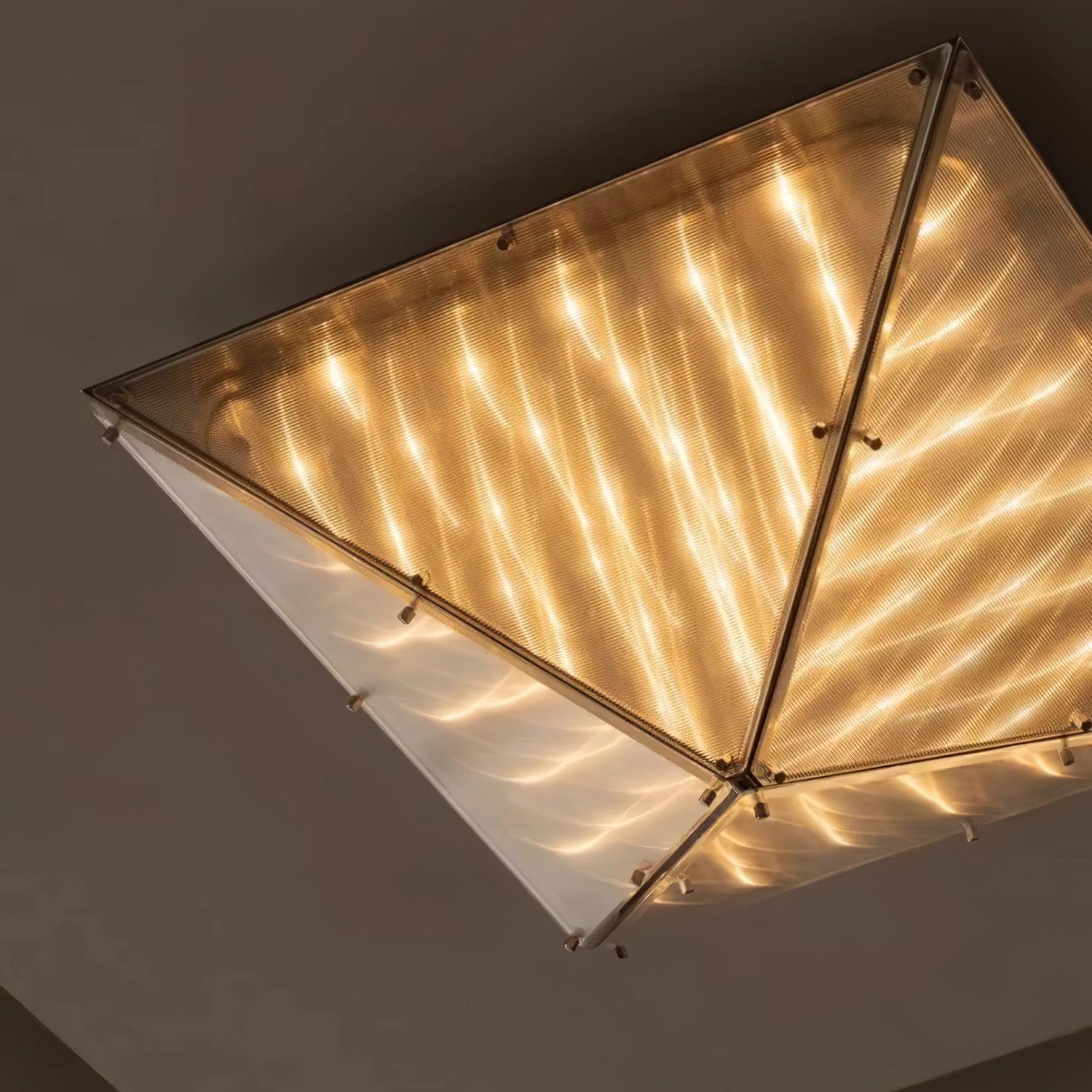 Fragment Textured Glass Ceiling Light Chrome Modern Gothic Architectural LED Lamp