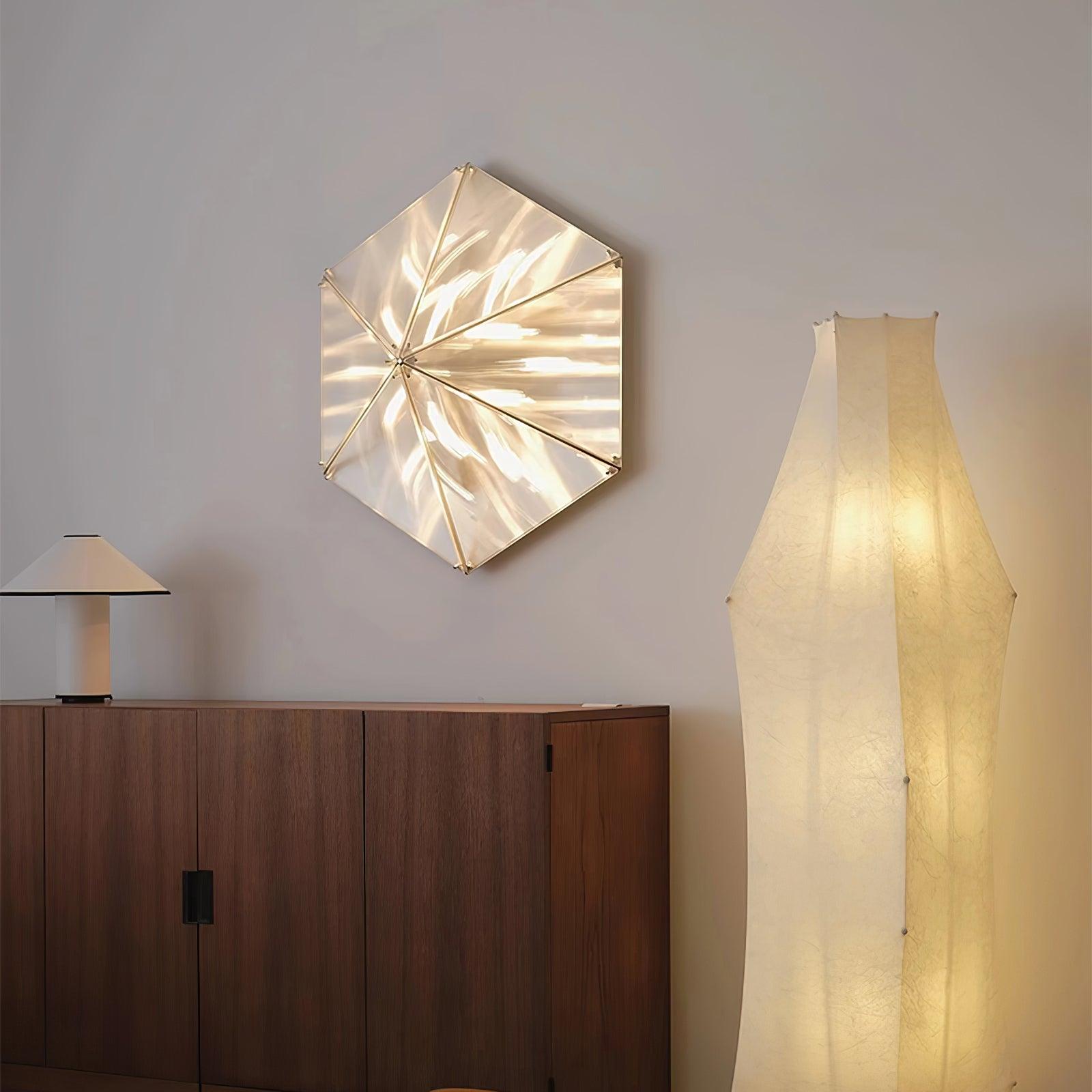 Fragment Textured Glass Ceiling Light Chrome Modern Gothic Architectural LED Lamp