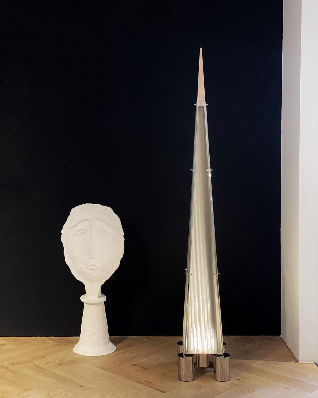 Modern Patterned Glass LED Torchiere Floor Lamp Elegant Gothic Style Standing Light