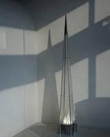 Modern Patterned Glass LED Torchiere Floor Lamp Elegant Gothic Style Standing Light