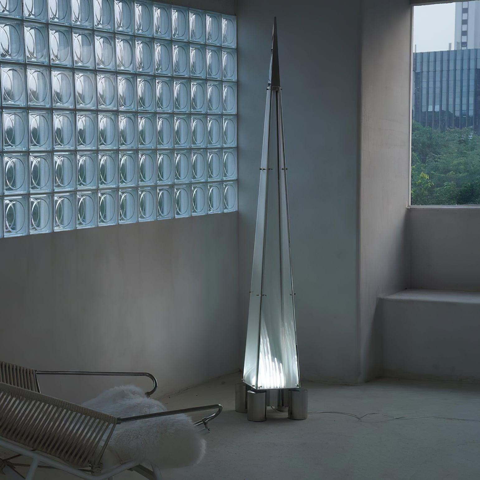Modern Patterned Glass LED Torchiere Floor Lamp Elegant Gothic Style Standing Light