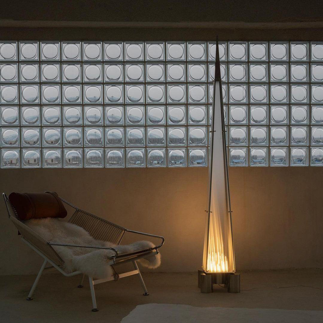 Modern Patterned Glass LED Torchiere Floor Lamp Elegant Gothic Style Standing Light