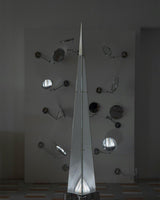 Modern Patterned Glass LED Torchiere Floor Lamp Elegant Gothic Style Standing Light