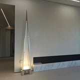 Modern Patterned Glass LED Torchiere Floor Lamp Elegant Gothic Style Standing Light