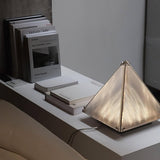 Modern Architectural Patterned Glass LED Table Lamp Chrome Finish Bedside Desk Light