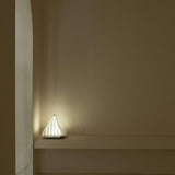 Modern Architectural Patterned Glass LED Table Lamp Chrome Finish Bedside Desk Light