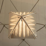 Modern Architectural Patterned Glass LED Table Lamp Chrome Finish Bedside Desk Light