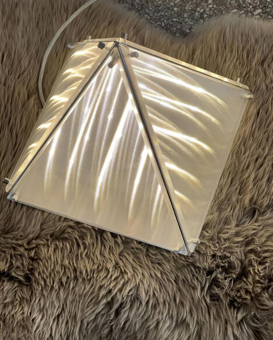 Modern Architectural Patterned Glass LED Table Lamp Chrome Finish Bedside Desk Light